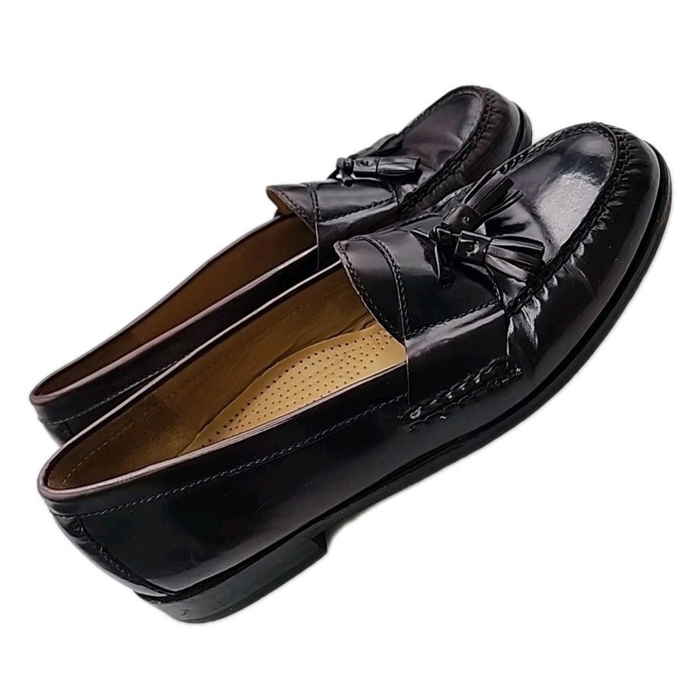 Men's Cole Haan‎ Burgundy Leather Pinch Tassel Dress Loafers Size 11 D